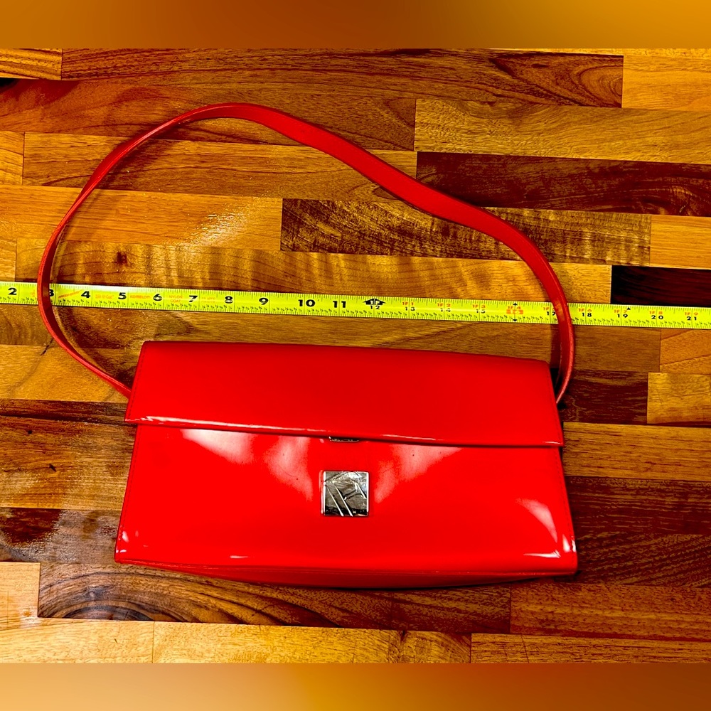 Vintage red patent leather FURLA bag 
Made in Italy